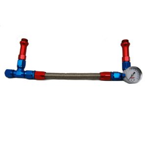 ADVANCED ENGINE DESIGN Holley #6 Braided Fuel Line w/Gauge- 6096