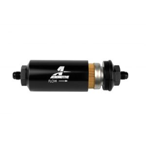AEROMOTIVE 6an Inline Fuel Filter 10 Micron 2in OD Black- 12347