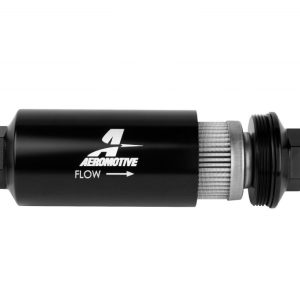 AEROMOTIVE 6an Inline Fuel Filter 100 Micron 2in OD Black- 12349