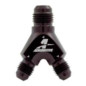 AEROMOTIVE Y-Block Fitting - 6an to 2 x -4an- 15671