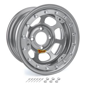 AERO RACE WHEELS 13x7 2in. 4.50 Silver Beadlock Wheel- 33-074520S