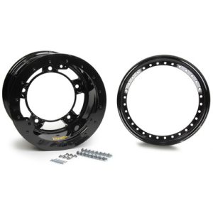 AERO RACE WHEELS 15X10 2in Wide 5 Black Beadlock- 53-100520B
