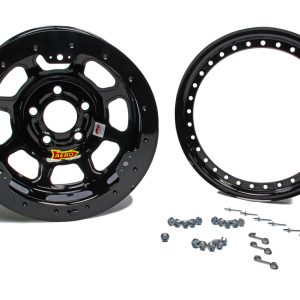 AERO RACE WHEELS 15x10 4in 5.00 Black Beadlock- 53-105040B