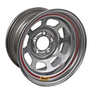BASSETT Wheel 15x7 5x4.5 3.75in BS Silver Spun- 57SF375S