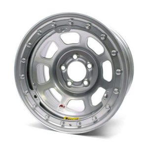 BASSETT 15X8 IMCA B/Lock Wheel D-Hole Silver 5x4.50- 58DF2ISLK