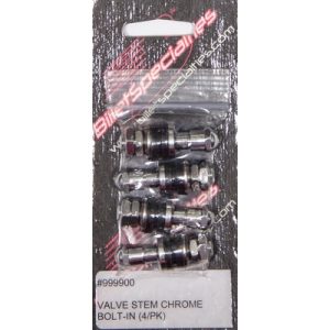 BILLET SPECIALTIES Valve Stem Chrome Bolt- In 4-PK- 999900