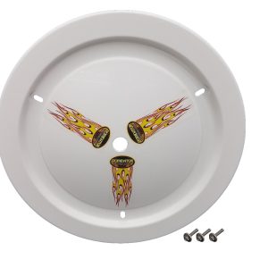 DOMINATOR RACE PRODUCTS Wheel Cover Bolt-On White- 1012-B-WH