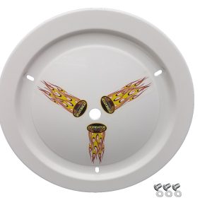 DOMINATOR RACE PRODUCTS Wheel Cover Dzus-On White- 1012-D-WH