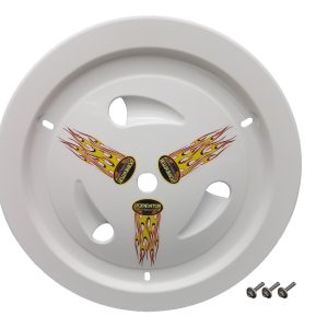 DOMINATOR RACE PRODUCTS Wheel Cover Bolt-On White- 1013-B-WH
