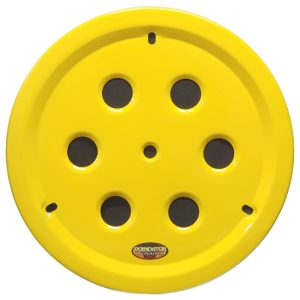 DOMINATOR RACE PRODUCTS Wheel Cover Hole Vent Alum Bolt 15in Yellow- 1032-B-YE