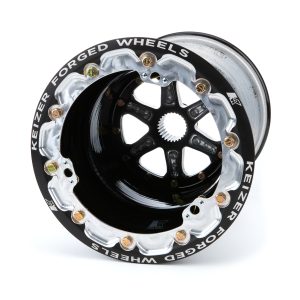 KEIZER ALUMINUM WHEELS, INC. Splined Wheel B/L 10x13 5in BS 27Spl Black- 10135spfblb
