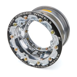 KEIZER ALUMINUM WHEELS, INC. Wheel 4-Pin 10x7 3in BS w/BDLK Brake Bell- 1073FBLBC