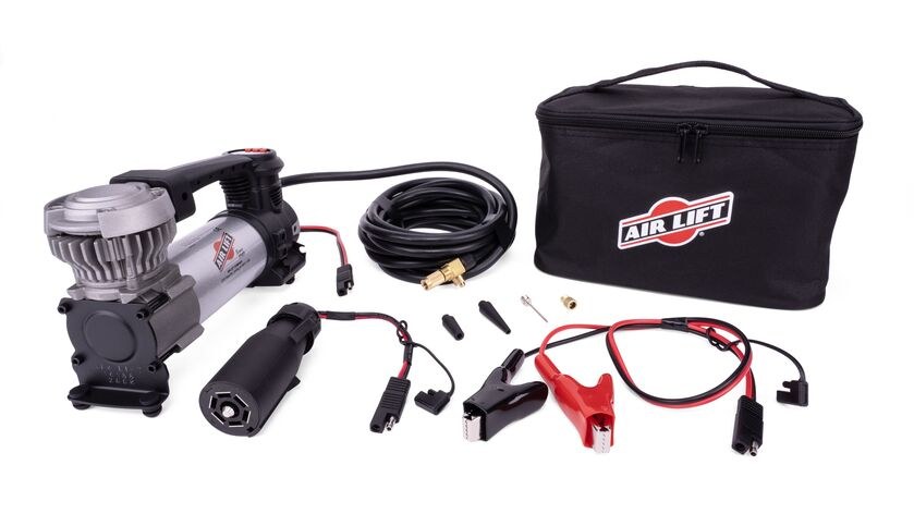 Air Lift Air Compressor, Portable, 120 PSI Maximum Working Pressure, 1.97 Cubic Feet Per Minute, Battery Clamps, Without Air Tank, 12 Volt – 16188