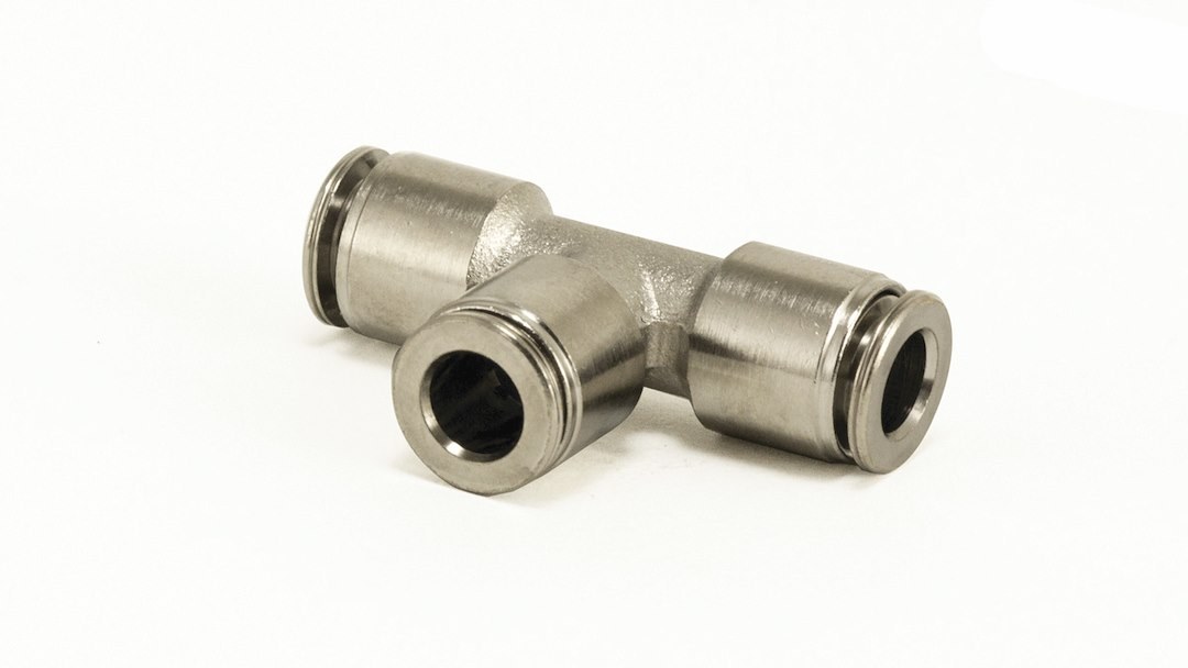 Air Lift Coupler Fitting, Union Ptc, 1/4 Inch Tube X 1/4 Inch Tube X 1/4 Inch Tube, Tee, Single – 21838