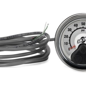 Air Lift Gauge Air Pressure, 2 Inch Diameter, Full Sweep, 0 to 100 PSI, Analog Display, White Face/ Chrome Bezel, Illuminated – 25194