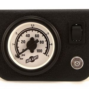 Air Lift Gauge Air Pressure, 5 Inch Width X 2-3/4 Inch Height X 4 Inch Depth Panel, Full Sweep, 0 to 100 PSI, Analog Display – 26156
