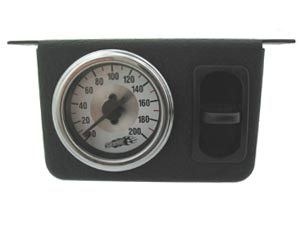 Air Lift Gauge Air Pressure, 5-1/2 Inch Width X 2-3/4 Inch Height X 6 Inch Depth Panel, Full Sweep, 0 to 200 PSI, Analog Display – 26161