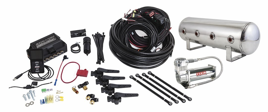 Air Lift Air Compressor, 2-1/2 Gallon Polished Aluminum Tank, With Viair 444C Compressor/ Fnpt Manifold/ 3/4 Inch Air Line – 27796