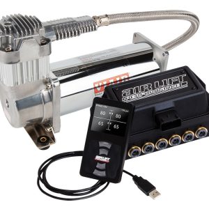 Air Lift Air Compressor, 2-1/2 Gallon Polished Aluminum Tank, With Viair 444C Compressor/ Fnpt Manifold/ 3/4 Inch Air Line – 27796