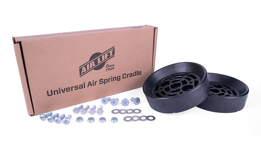 Air Lift Helper Spring Cradle, Fits All Air Lift Bellows-Style Air Springs Kits, Black, With Mounting Hardware – 52500