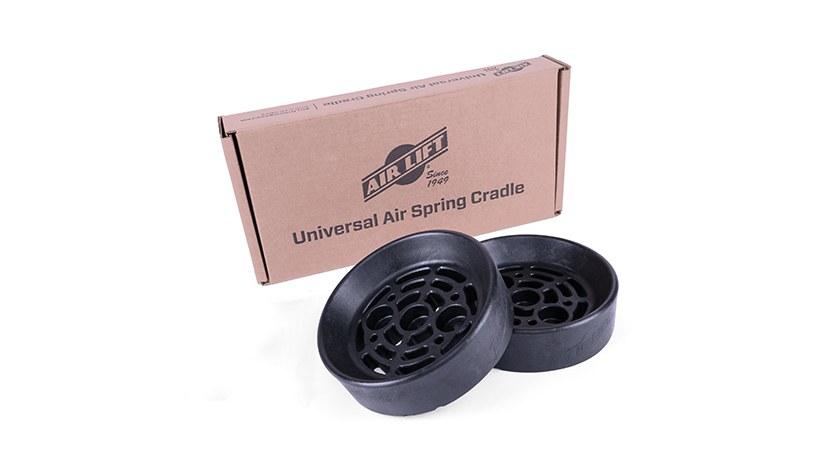 Air Lift Helper Spring Cradle, Fits All Air Lift Bellows-Style Air Springs Kits, Black, With Mounting Hardware – 52500