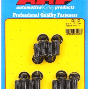 ARP Exhaust Header Bolt, Universal, 3/8 – 16 Inch Thread Size, .750 Inch Length, Hex Style Head Type, Black Oxide, Chrome Moly, Set of 12 – 100-1107