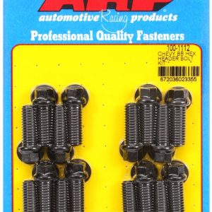 ARP Exhaust Header Bolt, For Use with Chevy Big Block, 3/8 – 16 Inch Thread Size, 1.000 Inch Length, Hex Style Head Type, Black Oxide – 100-1112