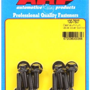 ARP Valve Cover Bolt, For Use with Cast Aluminum Valve Cover, 1/4 Inch – 20 Thread Size, Hex Style Head Type, Black Oxide, Chrome Moly – 100-7507