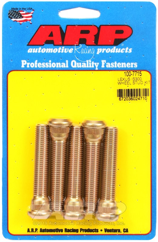 ARP Wheel Stud, 12 Millimeter X 1.5 Inch Thread Size, 2.600 Inch Under Head Length, 0.230 Inch Knurl Length – 100-7715