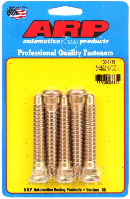 ARP Wheel Stud, 12 Millimeter X 1.25 Inch Thread Size, 3.000 Inch Under Head Length, 0.270 Inch Knurl Length – 100-7716