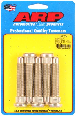 ARP Wheel Stud, Threaded, M14 X 1.5 Thread Size, 2.936 Under Head Length, 0.625 Inch Knurl Diameter, Set of 5 – 100-7734