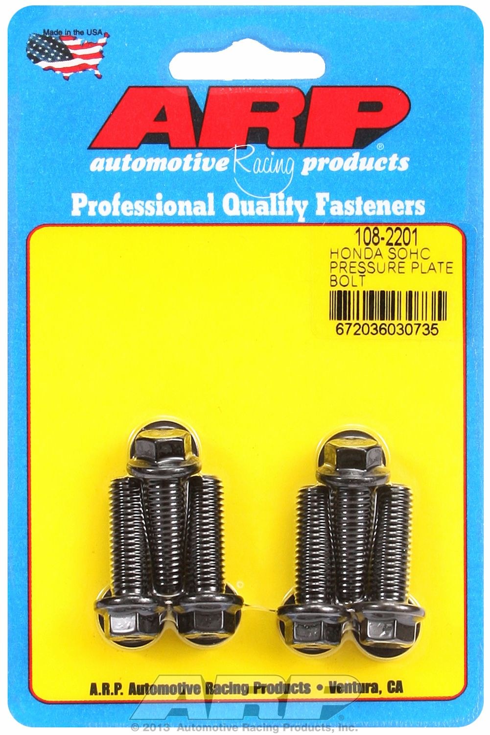 ARP Clutch Pressure Plate Bolt, For Use with Single Overhead Cam D Series Honda, 8 Millimeter X 1.25 Thread Size – 108-2201