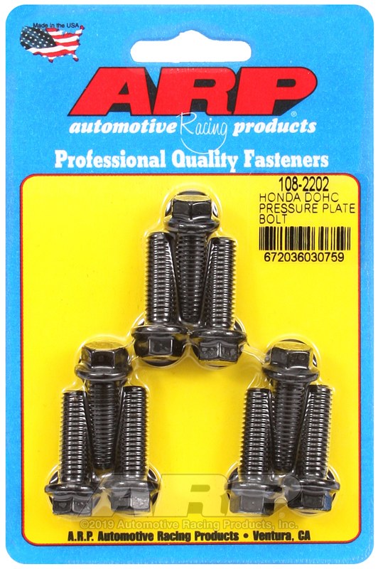 ARP Clutch Pressure Plate Bolt, For Use with Dual Overhead Cam B Series Honda, 8 Millimeter X 1.25 Thread Size, 180000 PSI Tensile Strength – 108-2202