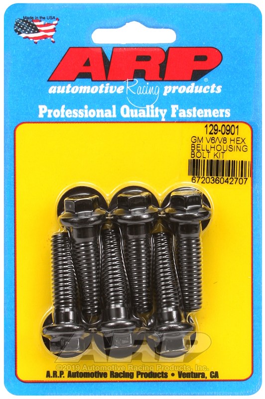 ARP Manual Trans Bellhousing Stud, For Use with Chevrolet V6 and V8 Engines, 3/8 Inch Diameter, 1.375 Inch Length, Black Oxide – 129-0901