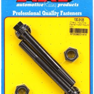 ARP Motor Mount Bolt, For Use with Chevy V6/ V8, Hex Style Head Type, Mount to Frame, Black Oxide, Chrome Moly, With Washers – 130-3105