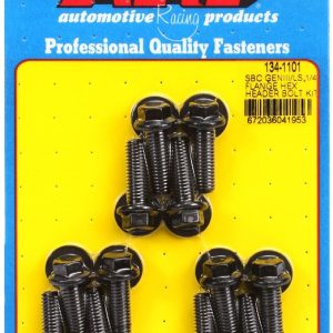 ARP Exhaust Header Bolt, For Use with Chevy Ls V8 Engines, M8 Thread Size, 0.984 Inch Length, Hex Style Head Type, Black Oxide, Set of 12 – 134-1101