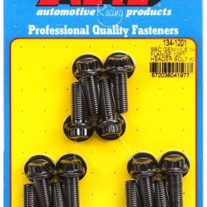 ARP Exhaust Header Bolt, For Use with Chevy Ls V8 Engines, M8 Thread Size, 0.984 Inch Length, 12 Point Head Type, Black Oxide, Set of 12 – 134-1201