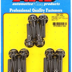 ARP Exhaust Header Bolt, For Use with Chevy Ls V8 Engines, M8 Thread Size, 1.181 Inch Length, 12 Point Head Type, Black Oxide, Set of 12 – 134-1202