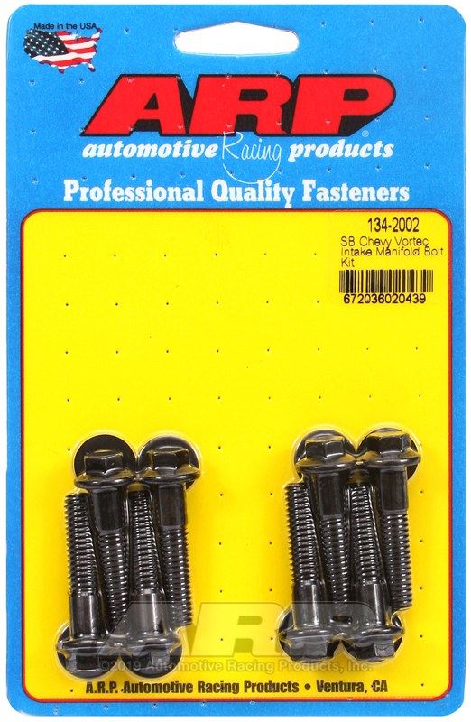 ARP Intake Manifold Bolt, For Use with Chevy 305/ 350 Vortec, Hex Style Head Type, Black Oxide, Chrome Moly, With Washers – 134-2002