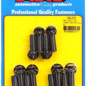 ARP Intake Manifold Bolt, For Use with Chevy 265/ 400 Cubic Inch, 12 Point Head Type, Black Oxide, Chrome Moly, With Washers – 134-2101