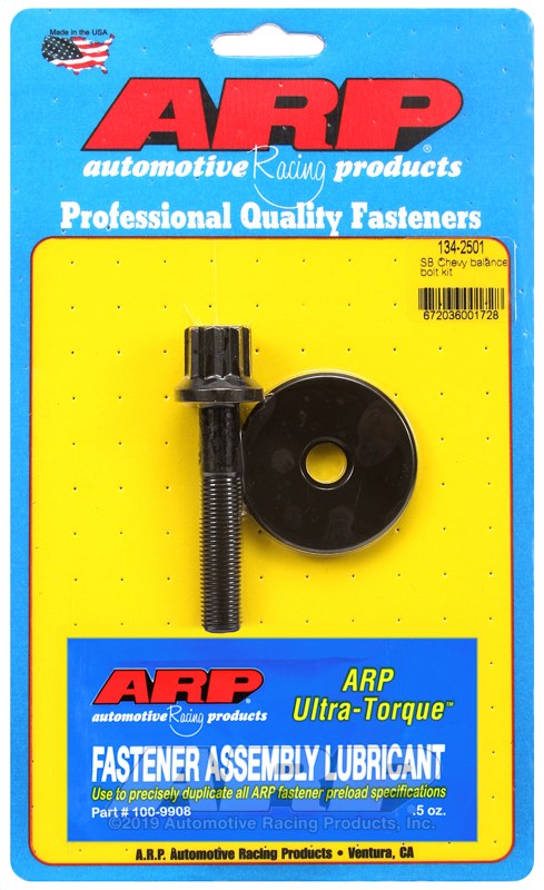 ARP Harmonic Balancer Bolt, For Use with Chevy Small Block, 5/8 Inch Socket Size, 3/4 Inch – 16 Thread Size, 1.300 Inch Under Head Length – 134-2501