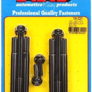 ARP Water Pump Bolt, For Use with Gen III/ Ls Series Chevy Small Block, Hex Style Head Type, Black Oxide, Chrome Moly – 134-3201