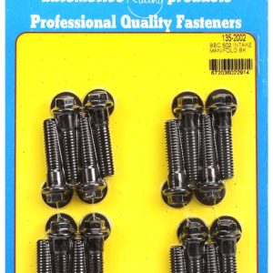 ARP Intake Manifold Bolt, For Use with Chevy 502 Cubic Inch, Hex Style Head Type, Black Oxide, Chrome Moly, With Washers – 135-2002