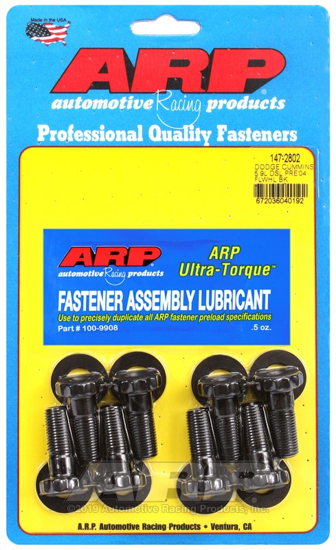ARP Clutch Flywheel Bolt, For Use with 5.9L 12V and 24V Dodge Cummins/ Diesel, 1.250 Inch Under Head Length – 147-2802