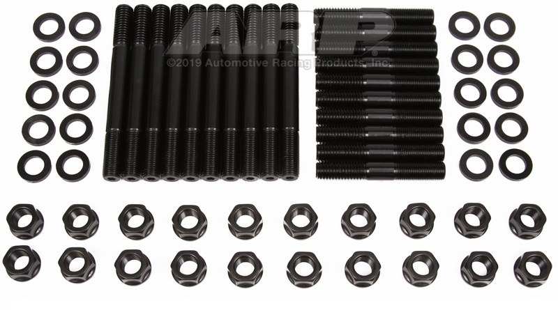 ARP Cylinder Head Stud, For Use with Ford 351 Windsor, Factory Heads, Hex Nuts, Black Oxide, Chrome Moly – 154-4003
