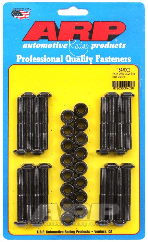 ARP Connecting Rod Bolt, For Use with Ford 289/ 302, Reference Head Type Arp B Style, 200000 PSI Tensile Strength, Without Wave-Loc – 154-6002