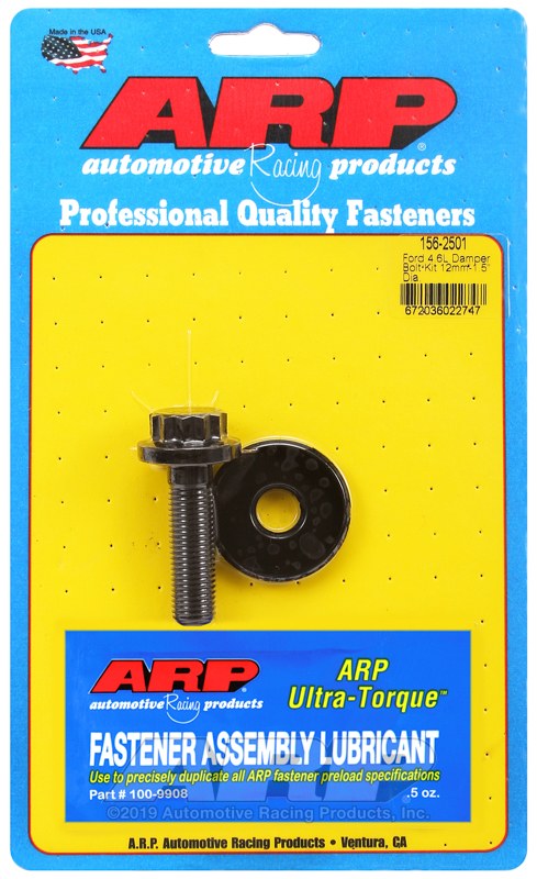 ARP Harmonic Balancer Bolt, For Use with 4.6L Modular V8 Ford, 18 Millimeter Socket Size, 12 Millimeter X 1.50 Thread Size – 156-2501