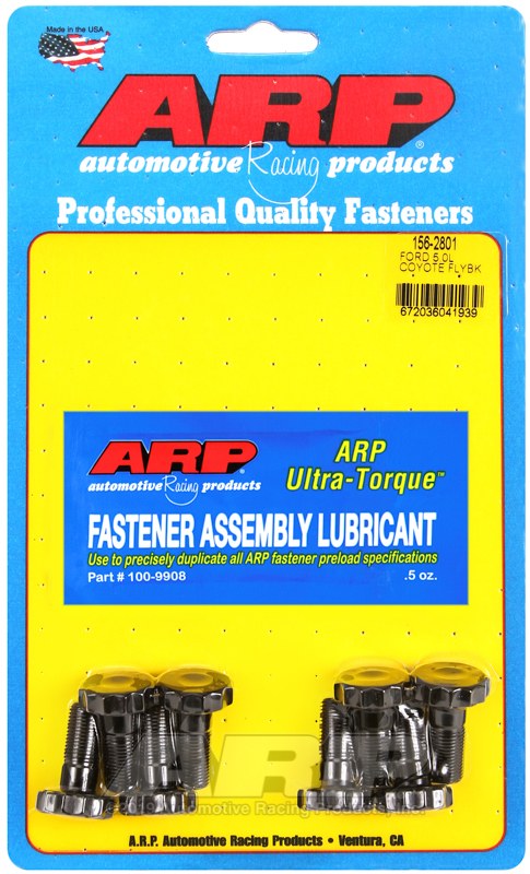 ARP Clutch Flywheel Bolt, For Use with Ford 5.0L Coyote Engines, 0.975 Inch Under Head Length, 10 Millimeter X 1.0 Thread Size – 156-2801