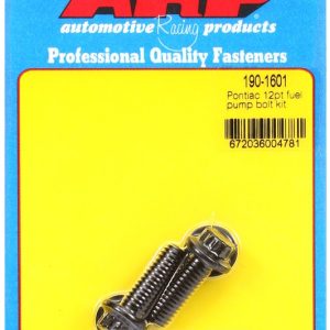 ARP Fuel Pump Mounting Bolt, For Use with Pontiac, 12 Point Head Type, Black Oxide, Chrome Moly, With Washers – 190-1601