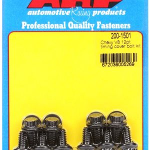 ARP Timing Cover Bolt, For Use with All V8 Chevy, 12 Point Head Type, Black Oxide, Chrome Moly – 200-1501